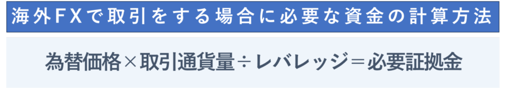 海外FXで取引する場合に必要な資金の計算方法