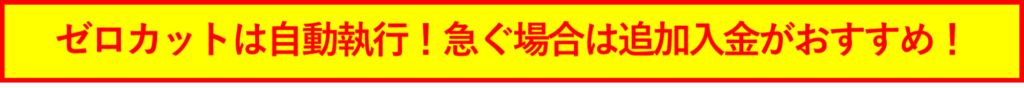 ゼロカットは自動執行！急ぐ場合は追加入金がおすすめ！