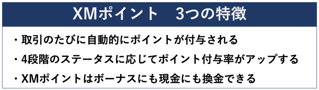 XMポイント 3つの特徴